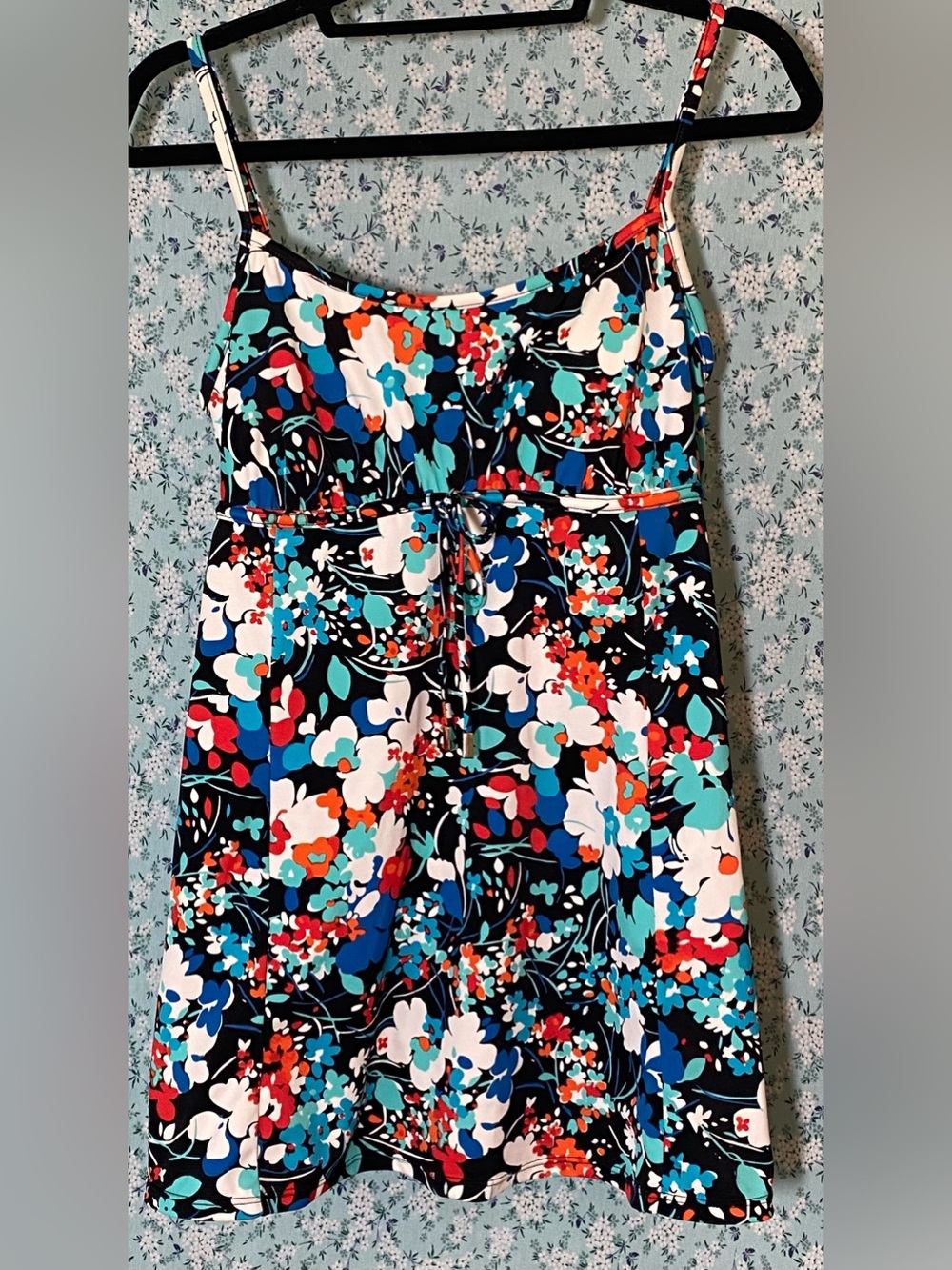 Floral Spaghetti Strap Summer SwimDress